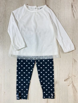 Костюм для девочки Carters 239G489 72-78 см Белый/черный