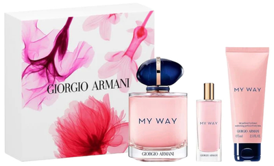 Zestaw damski Giorgio Armani My Way Woda perfumowana 90 ml + Woda perfumowana 15 ml + Balsam do ciała 75 ml (3614273951128)