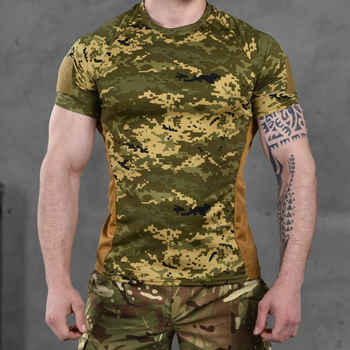 Потоотводящая мужская футболка "Mergy" Coolpass с липучками для шевронов пиксель размер S