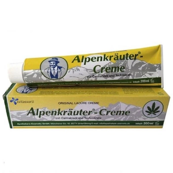 Крем для суглобів 200 мл з екстрактом конопель і лікарських трав Alpenkrauter-creme Lacure