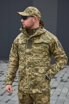 Мужская Куртка "М-65" рип-стоп с капюшоном и липучками для шевронов пиксель размер L