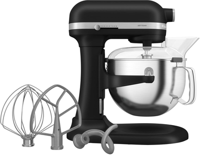 Кухонна машина KitchenAid Artisan 5KSM60SPXEBM 5.6 л з підйомною чашею чорний матовий