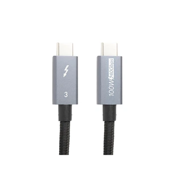 Дата кабель USB-C to USB-C 2.0m Thunderbolt 3 40Gbps, 100W, 20V/ 5A, 4K/ PowerPlant (m437151)