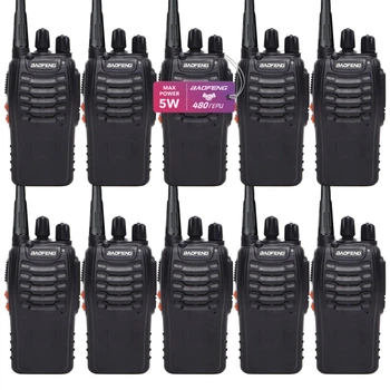 Рація Baofeng BF-888S комплект 10 шт., UHF, 5 Вт, 1500 мАч + гарнітура