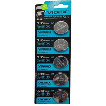 Батарейка Videx CR2450 Lithium 3V (блистер 5 шт) (50675)