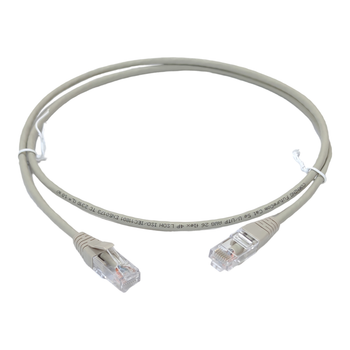 Патч-корд кат. 5е, 26AWG, RJ45-RJ45, сірий, 1м, U-UTP, LSZH, Corning