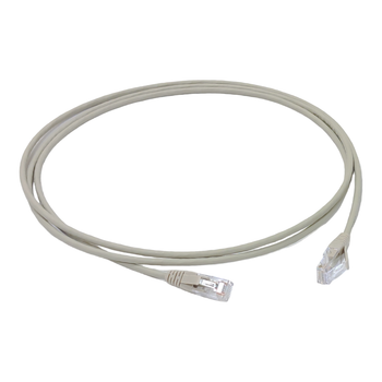 Патч-корд кат. 5е, 26AWG, RJ45-RJ45, сірий, 2м, U-UTP, LSZH, Corning