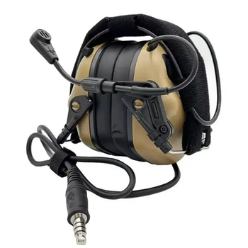 Активні навушники Earmor M32H MARK3 ARC (CB) Coyote Brown з гарнітурою та кріпленням на шолом