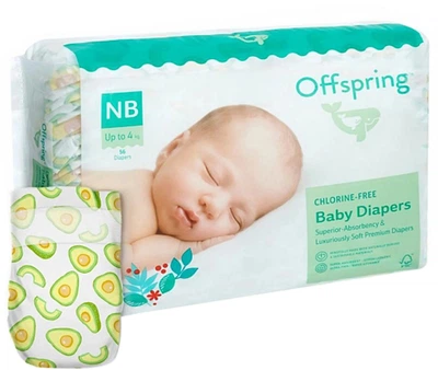 Подгузники Offspring Avocuddle размер NB до 4 кг 56 шт (9355465008063)