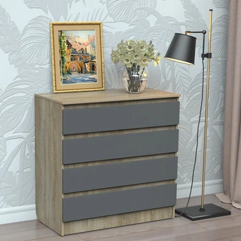 Комод Тіса-меблі Комод-302 90х90х45 см Дуб сонома/Графіт