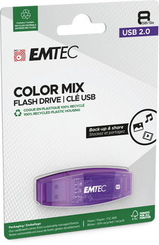 Pendrive Emtec C410 8GB USB 2.0 Purple (ECMMD8GC410)