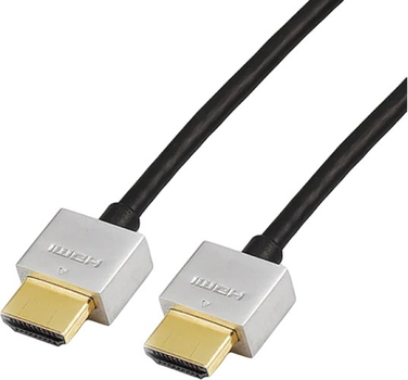 Кабель Reekin HDMI - HDMI Full HD Ultra Slim 1 м Silver/Black (HDMI-009-1M)