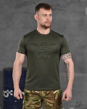 Армійська чоловіча потовідвідна футболка Йода (Yoda) XL олива (86478)