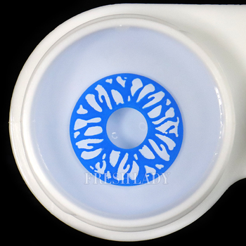 Кольорові контактні лінзи сині з білими прожилками Fresh Lady