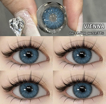 Цветные линзы голубые яркие Vienna Blue Eyeshare