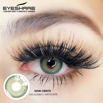 Цветные линзы для глаз светло зеленые с ободком Siam Green Eyeshare