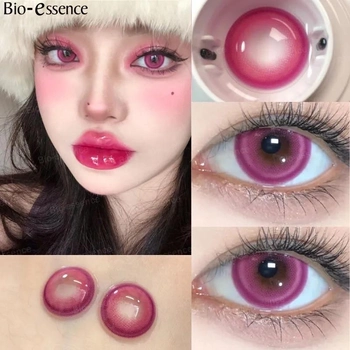 Цветные контактные линзы розовые Bio Essence
