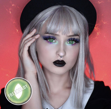 Кольорові лінзи котяче око зелені Fresh Lady