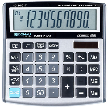 Kalkulator biurowy Donau Tech 10-cyfrowy srebrny (K-DT4102)