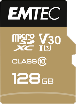 Карта памяти Emtec microSD UHS-I U3 SpeedIN Pro 128GB + SD адаптер (ECMSDM128GXC10SP)