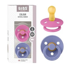 Пустышка BIBS набор 2 шт круглая натуральный каучук 6-18 мес Bubblegum Peri