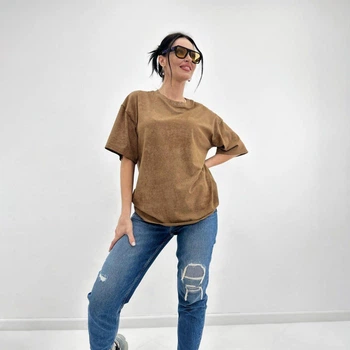 Базовая женская футболка тай-дай Fashion 42/44 капучино