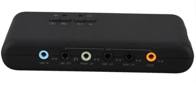 Звуковая карта USB 2.0 CMI6206 7.1 8 каналов 3.5 jack оптический вход и выход TOSLINK (831586395-2) Черный