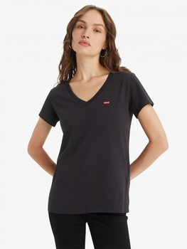 Koszulka damska bawełniana Levi's Perfect Vneck 85341-0003 S Czarna (5400816651291)