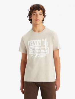 Koszulka męska bawełniana Levi's Graphic Crewneck Tee 22491-1490 S Beżowa (5401128654369)