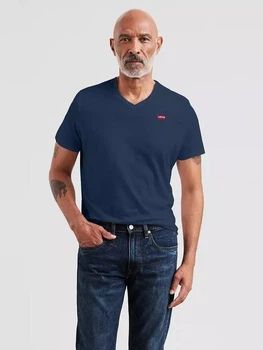 Футболка хлопковая мужская Levi's Original Hm Vneck 85641-0002 S Navy Blazer (5400816654872)