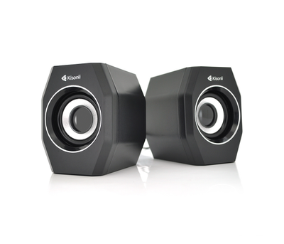 Колонки 2.0 Kisonli A-101S для ПК та ноутбука, USB + 3.5mm, 2x3.5W, 20Hz-20KHz, Black, BOX, Q80
