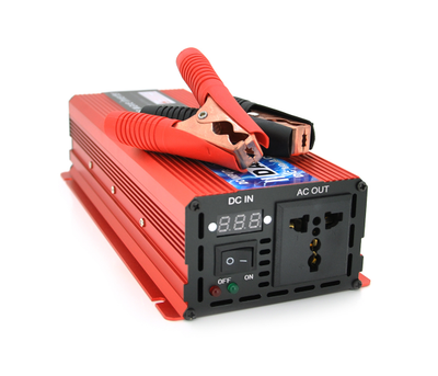 Інвертор напруги DA-2200M (DC:1100W), 12 - 220V з апроксимованою синусоїдою, 1 універсальна розетка, клемні дроти, Q10