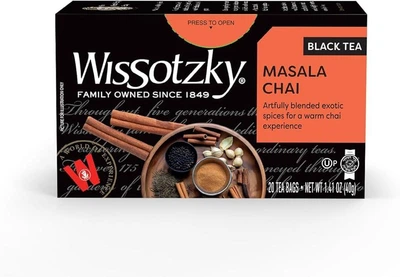 Чай масала, 20 шт песах Wissotzky Masala Chai Tea