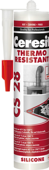 Силіконовий термостійкий герметик Ceresit CS 28 THERMO RESISTANT, 280 мл (червоний) (2667491)
