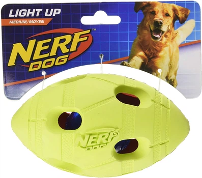 Футбольний м'яч для собак Nerf Dog Rubber Bash з інтерактивним світлодіодом, Medium