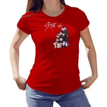 Футболка жіноча JHK "Stray Kids mult" XS Червоний (MD-20-5152-10-13)