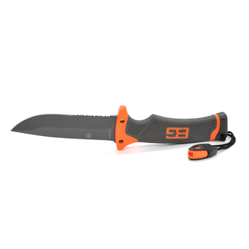 Нож для кемпинга SC-823, Black-Orange, Чехол