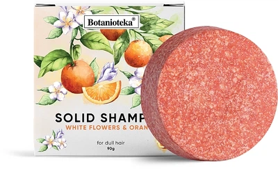 Твердый шампунь для тусклых волос "Апельсин и белые цветы" - Botanioteka Solid Shampoo For Dull Hair 90g (988883-1507637-2)
