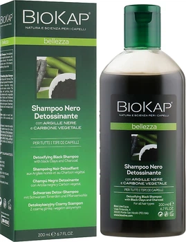 Шампунь "Детокс" с черной глиной и древесным углем - BiosLine BioKap Detoxifying Black Shampoo 200ml (1110991-1481130-2)