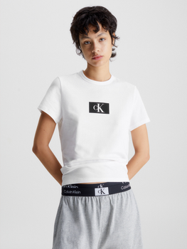 Koszulka damska bawełniana Calvin Klein Underwear 000QS6945E-100 S Biała (8720107312821)