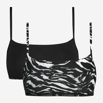 Zestaw biustonosze bawełniane Calvin Klein Underwear 000QF7215E-BIK M 2 szt. Czarny/Czarno-biały (8720107315785)