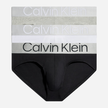 Zestaw majtek slipów męskich bawełnianych Calvin Klein Underwear 000NB3129A-MPI M 3 szt. Czarny/Biały/Szary (8719855393954)