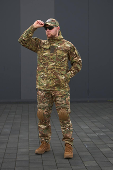 Тактический костюм Куртка парка и брюки с наколенниками цвет мультикам размер 2XL