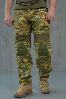 Тактический костюм Куртка парка и брюки с наколенниками цвет мультикам размер 2XL