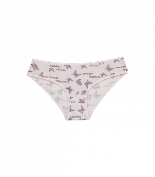 Подростковые трусы слипы для девочки с рисунком Бабочки - Donella - 512504 - 158-164 см - Светло-бежевый