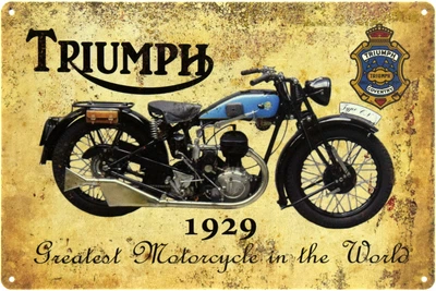 Металева табличка "Triumph 1929 (Найбільший Мотоцикл У Світі)" (ms-104600)