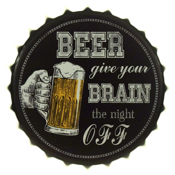 Металева табличка "Beer Give Your Brain The Night Off (Оазис Розслаблення)" (ms-104666)
