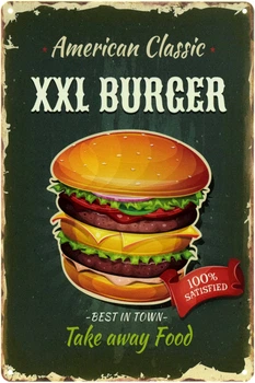 Металева табличка "Американський Класичний Бургер XXL" (ms-104363)