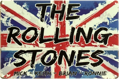 Металлическая табличка "The Rolling Stones (Mick - Keith - Brian - Ronnie)" (ms-104565)