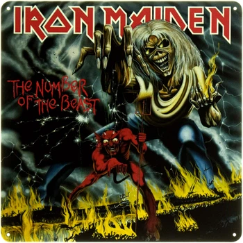 Металлическая табличка "Iron Maiden – The Number of the Beast" (ms-104655)